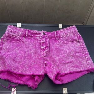 dELiA*s Pink Jean Shorts with Distressed Hem